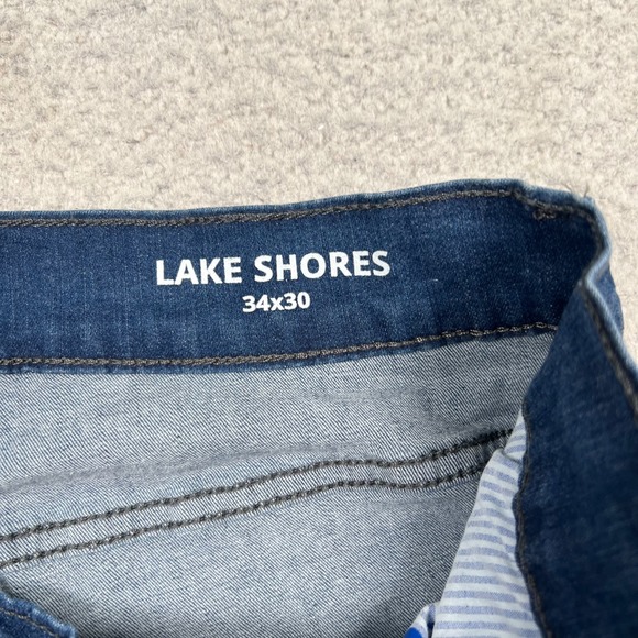 Mugsy Lake Shores Jeans Mens 34x30 *32x27 Hemmed Straight Dark Wash Denim Blue - Picture 2 of 13